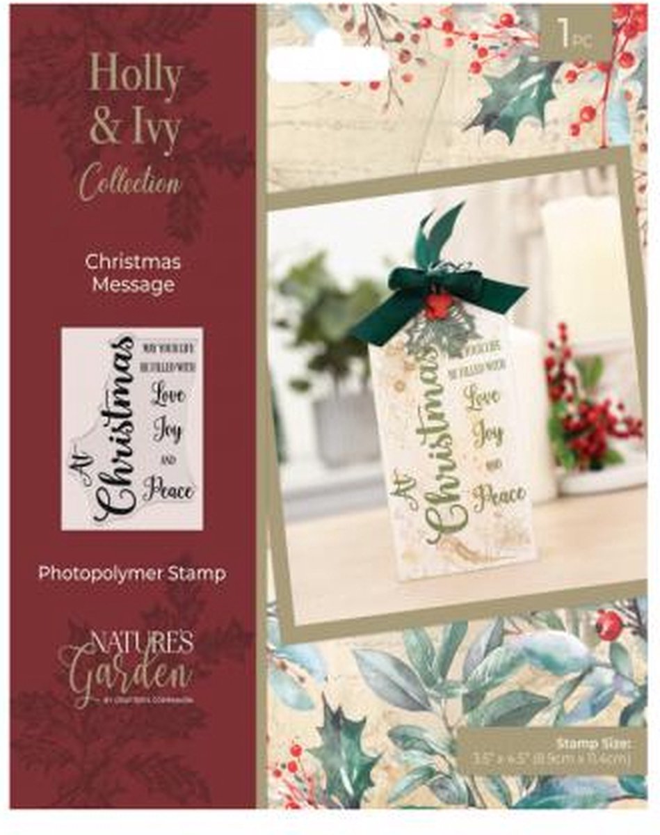 Natures Garden - Holly&Ivy - Clearstamp - Christmas Message